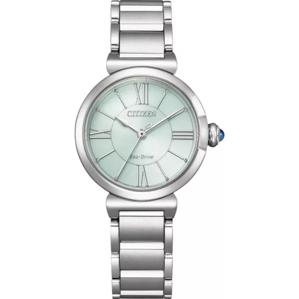 Citizen Elegance Lady orologio da donna EM1070-83L, quadrante verde, cinturino in acciaio inossidabile argento