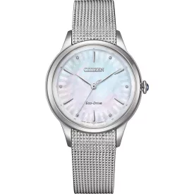 Citizen Elegance Lady orologio da donna EM1150-86D, cinturino in acciaio inossidabile argento