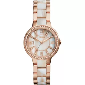 Fossil Virginia orologio da donna ES3716, quadrante marrone, cinturino in acciaio inossidabile marrone