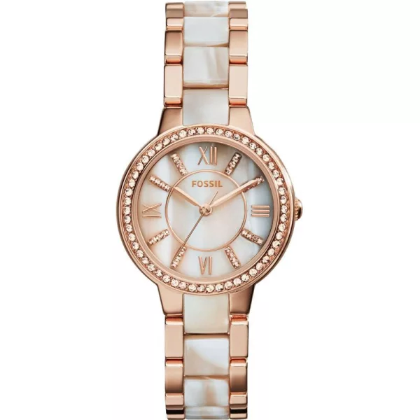 Fossil Virginia orologio da donna ES3716, quadrante marrone, cinturino in acciaio inossidabile marrone