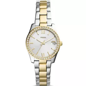 Fossil Scarlette orologio da donna ES4319, quadrante argento, cinturino in acciaio inossidabile oro