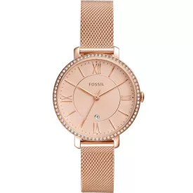 Fossil Jacqueline orologio da donna ES4628, quadrante oro rosa, cinturino in acciaio inossidabile oro rosa
