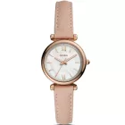 Fossil Carlie Mini orologio da donna ES4699, cinturino in pelle rosa