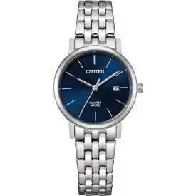Citizen Elegance Lady orologio da donna EU6090-54L, quadrante blu, cinturino in acciaio inossidabile argento