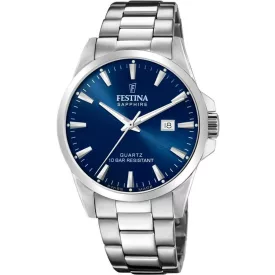 Festina Swiss Made Capsule orologio da uomo F20024/3, quadrante blu, cinturino in acciaio inossidabile argento