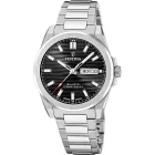 Festina Swiss Made orologio da uomo F20073/5, quadrante nero, cinturino in acciaio inossidabile argento