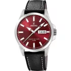 Festina Classics orologio da uomo F20358/G, quadrante rosso, cinturino in pelle nero