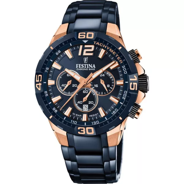 Festina Chrono Bike 2020 Special Edition orologio da uomo set F20524/1, quadrante blu, cinturino in silicone blu