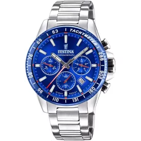 Festina Timeless orologio da uomo F20560/3, quadrante blu, cinturino in acciaio inossidabile argento