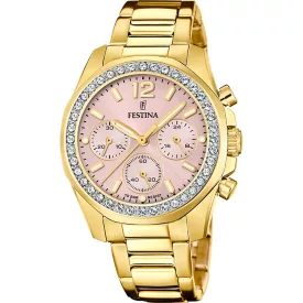 Festina Boyfriend orologio da donna F20609/4, quadrante oro rosa, cinturino in acciaio inossidabile oro