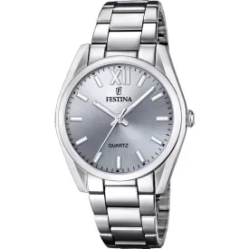 Festina Boyfriend orologio da donna F20622/J, quadrante grigio, cinturino in acciaio inossidabile argento