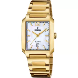 Festina On The Square orologio da donna F20680/2, cinturino in acciaio inossidabile oro