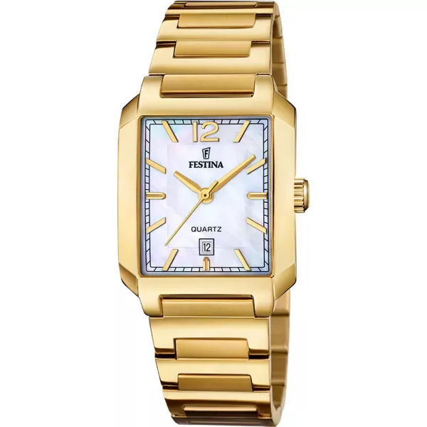 Festina On The Square orologio da donna F20680/2, cinturino in acciaio inossidabile oro