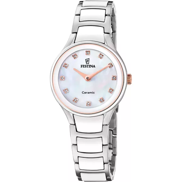 Festina Ceramic orologio da donna F20752/8, cinturino in acciaio inossidabile argento