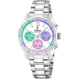 Festina Boyfriend orologio da donna F20753/5, quadrante bianco, cinturino in acciaio inossidabile argento