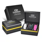 Festina Chrono Bike Limited Edition orologio da uomo set F20761/1, quadrante nero, cinturino in acciaio inossidabile bianco