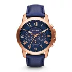Fossil orologio da uomo FS4835, cinturino in pelle blu