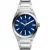 Fossil Everett orologio da uomo FS5822, quadrante blu, cinturino in acciaio inossidabile argento