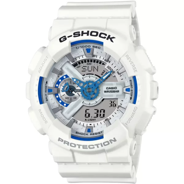 Casio G-Shock orologio da uomo GA-110HDS-7AER, quadrante bianco, cinturino in plastica bianco