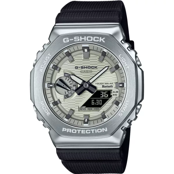 Casio G-Shock orologio da uomo GBM-2100A-8BER, quadrante argento, cinturino in plastica nero