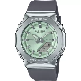 Casio G-Shock orologio da donna GM-S2110-3AER, quadrante verde, cinturino in plastica grigio
