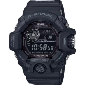 Casio G-Shock Rangeman orologio da uomo GW-9400-1BER, quadrante nero, cinturino in plastica nero