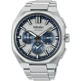 Seiko Astron 145th Anniversary Limited Edition orologio da uomo set HAB004J1, quadrante argento, cinturino in titanio argento