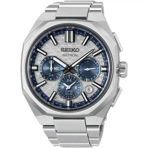 Seiko Astron 145th Anniversary Limited Edition orologio da uomo set HAB004J1, quadrante argento, cinturino in titanio argento