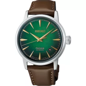 Seiko Presage Cocktail Time Mint Mist orologio da uomo HCB002J1, quadrante verde, cinturino in pelle marrone