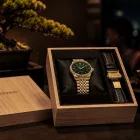 Seiko Presage Bonsai Limited Edition orologio da uomo set HCC009J1, quadrante verde, cinturino in acciaio inossidabile oro