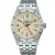 Seiko 5 Sports Field GMT orologio da uomo HDB002K1, quadrante beige, cinturino in acciaio inossidabile argento