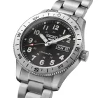 Seiko 5 Sports Field New Design orologio da uomo HDB006K1, quadrante nero, cinturino in acciaio inossidabile argento