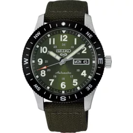 Seiko 5 Sports Field New Design orologio da uomo HDB008K1, quadrante verde, cinturino in pelle verde