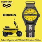 Seiko 5 Sports Honda Super Cub Limited Edition orologio da uomo HDB010K1, quadrante giallo, cinturino in tessuto grigio
