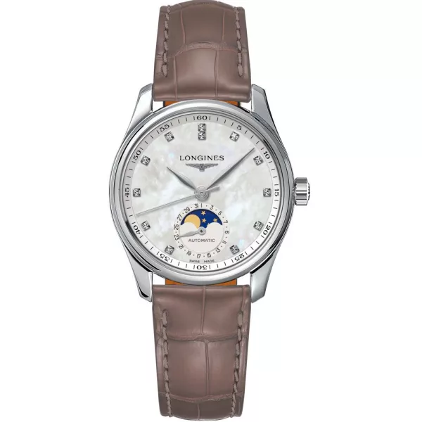 Longines Master Collection orologio da donna L2.409.4.87.4, cinturino in pelle grigio