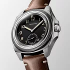 Longines Pilot Majetek orologio da uomo L2.838.4.53.0, quadrante nero, cinturino in pelle marrone