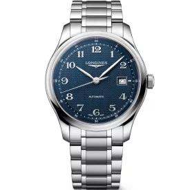 Longines Master Collection orologio da uomo L2.950.4.93.6, quadrante blu, cinturino in acciaio inossidabile argento