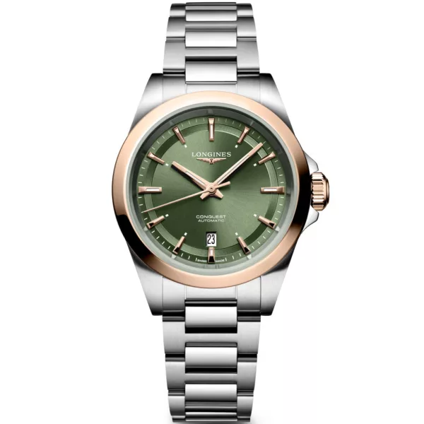 Longines Conquest orologio da donna L3.320.5.02.6, quadrante verde, cinturino in acciaio inossidabile argento