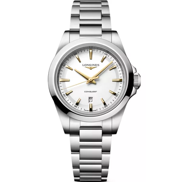 Longines Conquest orologio da donna L3.350.4.12.6, quadrante bianco, cinturino in acciaio inossidabile argento