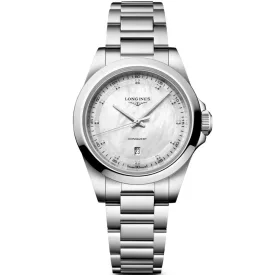 Longines Conquest orologio da donna L3.350.4.87.6, quadrante bianco, cinturino in acciaio inossidabile argento