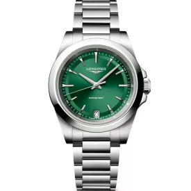Longines Conquest orologio da donna L3.460.4.09.6, quadrante verde, cinturino in acciaio inossidabile argento