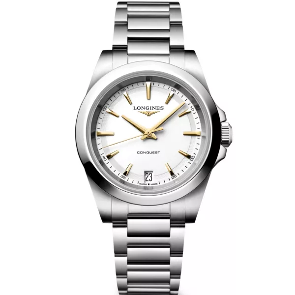Longines Conquest orologio da donna L3.460.4.12.6, quadrante bianco, cinturino in acciaio inossidabile argento