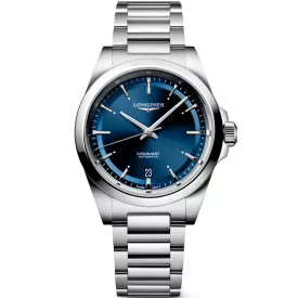 Longines Conquest orologio da uomo L3.720.4.92.6, quadrante blu, cinturino in acciaio inossidabile argento