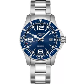 Longines HydroConquest orologio da uomo L3.742.4.96.6, quadrante blu, cinturino in acciaio inossidabile argento