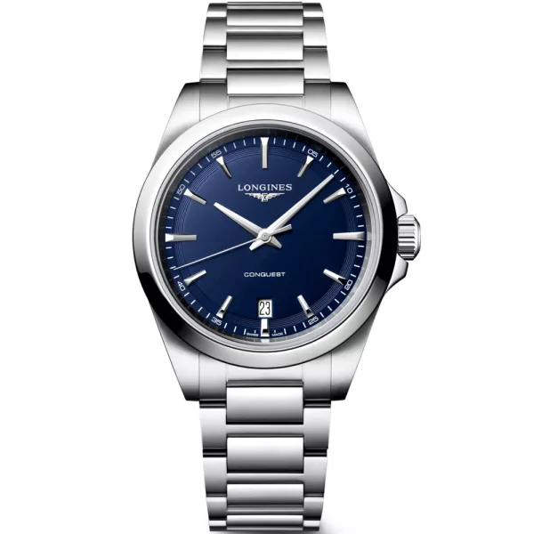 Longines Conquest orologio unisex L3.750.4.92.6, quadrante blu, cinturino in acciaio inossidabile argento