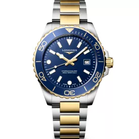 Longines HydroConquest orologio da uomo L3.769.3.96.7, quadrante blu, cinturino in acciaio inossidabile argento