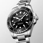 Longines HydroConquest orologio da uomo L3.769.4.56.6, quadrante nero, cinturino in acciaio inossidabile argento