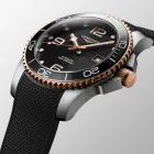 Longines HydroConquest orologio da uomo L3.782.3.58.9, quadrante nero, cinturino in silicone nero