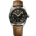 Longines Spirit Zulu Time orologio da uomo L3.802.4.63.2, quadrante verde, cinturino in pelle marrone