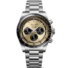 Longines Conquest Chronograph orologio da uomo L3.835.4.32.6, quadrante oro, cinturino in acciaio inossidabile argento